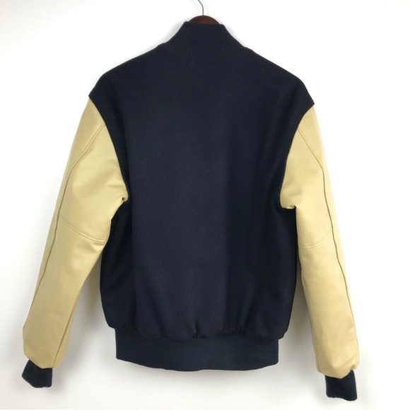 Holloway Unisex Letterman Virgin Wool Varsity Jacket Size S Vinyl Sleeves - Picture 6 of 10